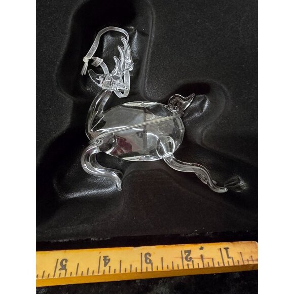 Hand Blown Clear Glass & Crystal 6" Reindeer Ornaments - Picture 6 of 9